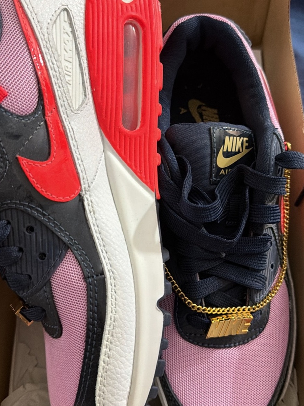 Nike Air Max 90 White, Crimson & Black Box Label